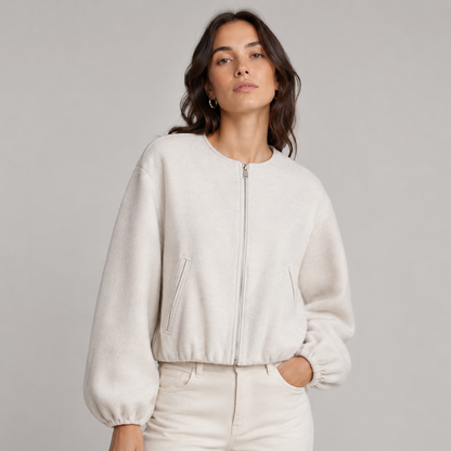 Women's Soft Fleece Bomber Jacket – Nora