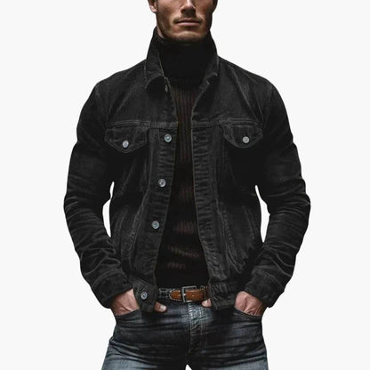 NorthVale London Men's Corduroy Jacket classic loose fit cord coat with pockets