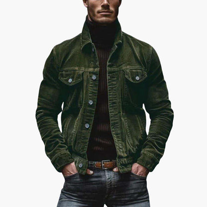 Men's Corduroy Jacket – Classic Loose-Fit Cord Coat with Pockets