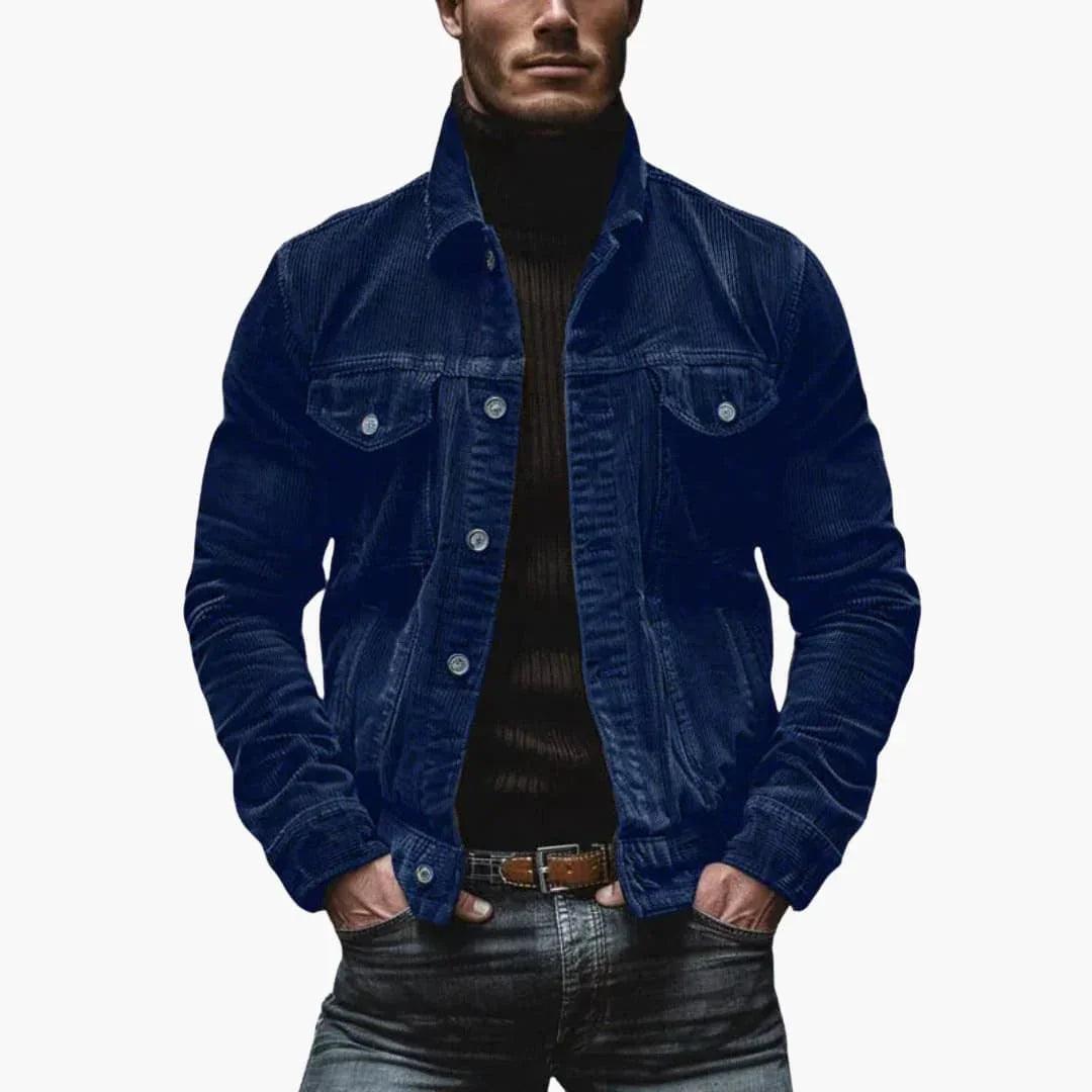 Men's Corduroy Jacket – Classic Loose-Fit Cord Coat with Pockets