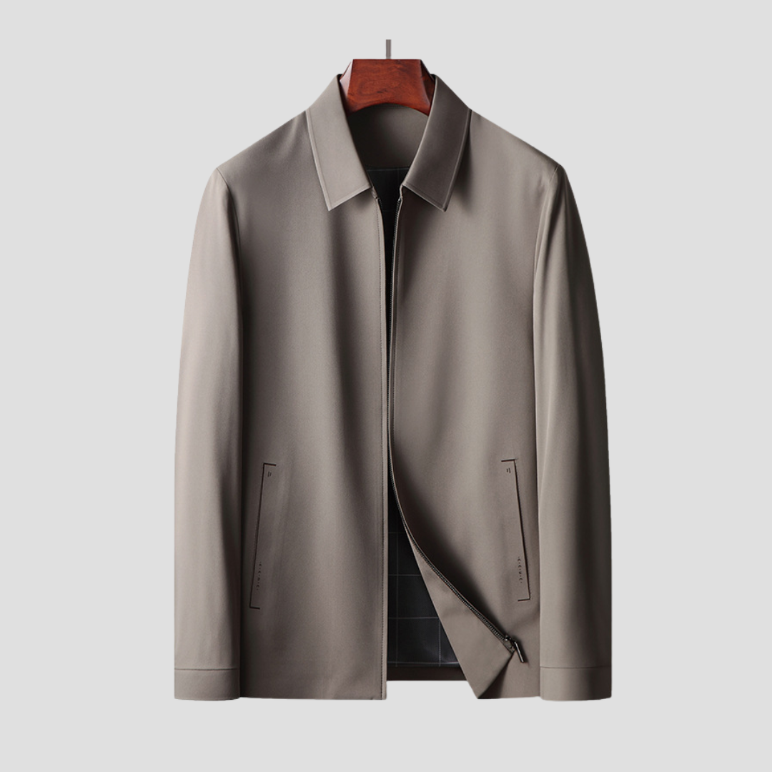 NorthVale London Men's lightweight smart casual jacket in smooth straight-cut fabric