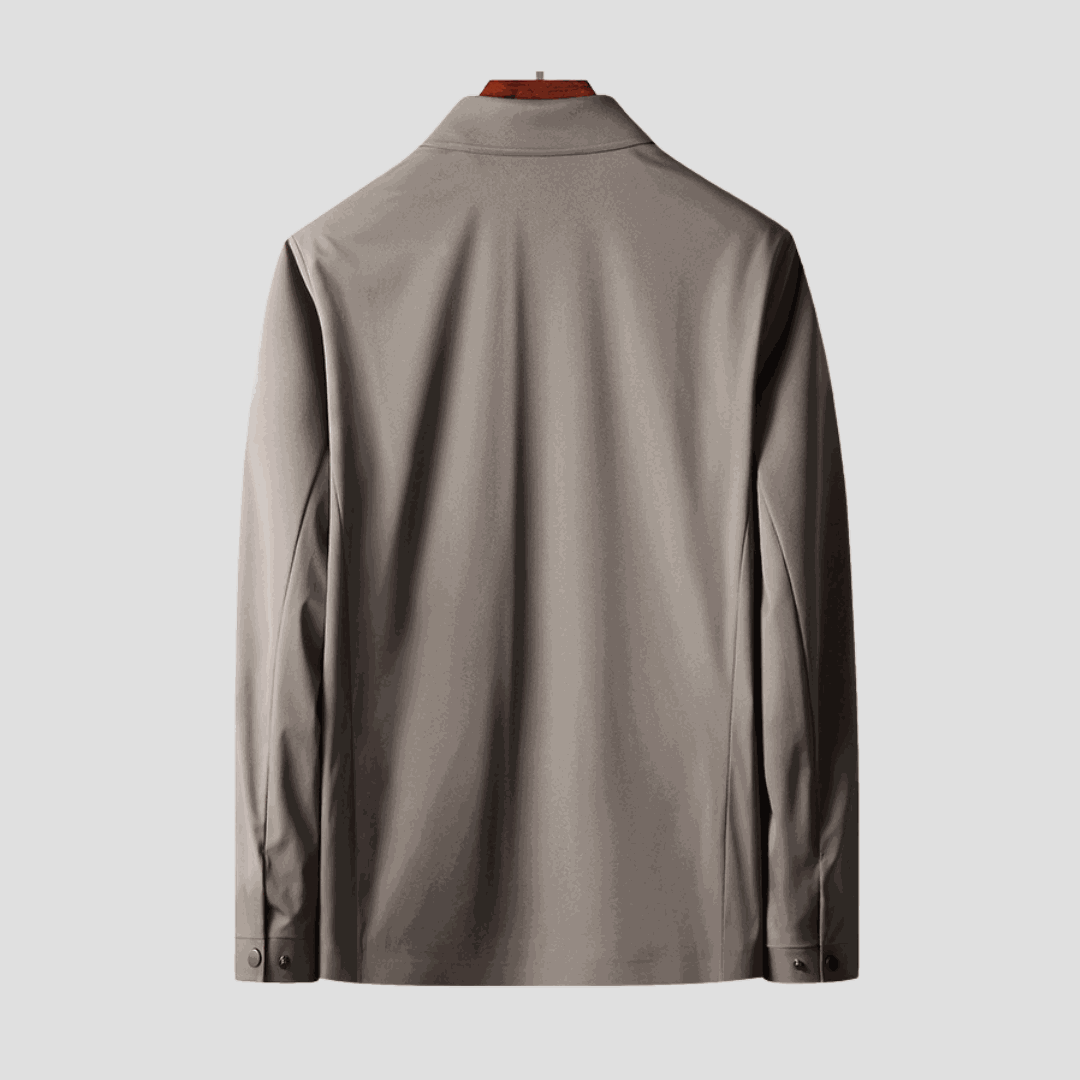 Men's Lightweight Jacket – Smooth Fabric Straight-Cut Smart Casual Coat