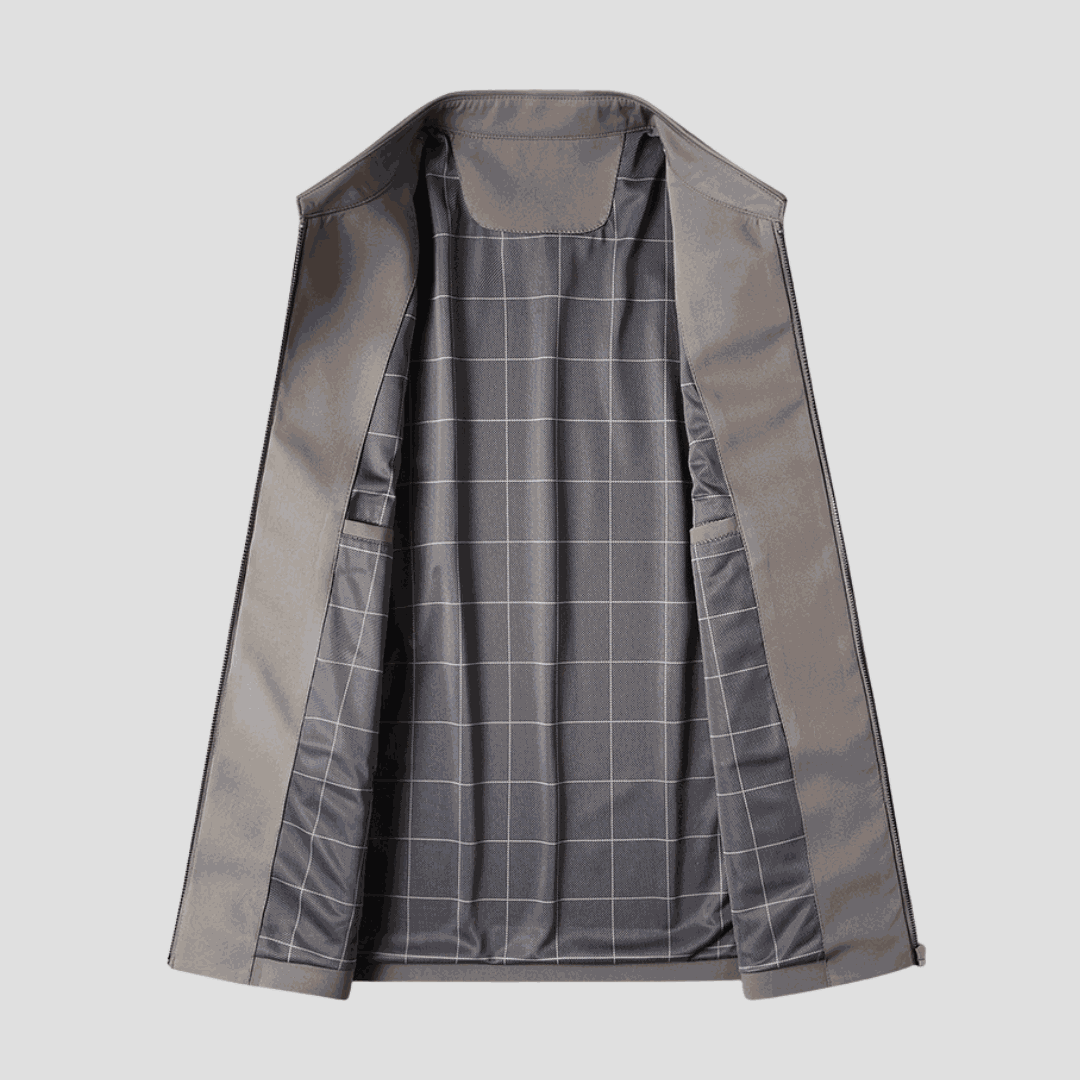 Men's Lightweight Jacket – Smooth Fabric Straight-Cut Smart Casual Coat