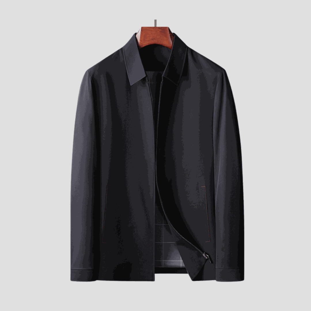 Men's Lightweight Jacket – Smooth Fabric Straight-Cut Smart Casual Coat