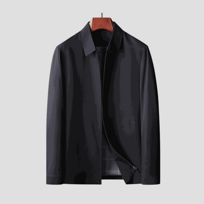 Men's Lightweight Jacket – Smooth Fabric Straight-Cut Smart Casual Coat