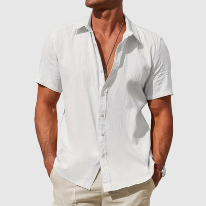 Men's Short-Sleeve Linen Shirt