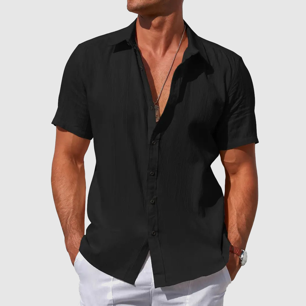 Men's Short-Sleeve Linen Shirt