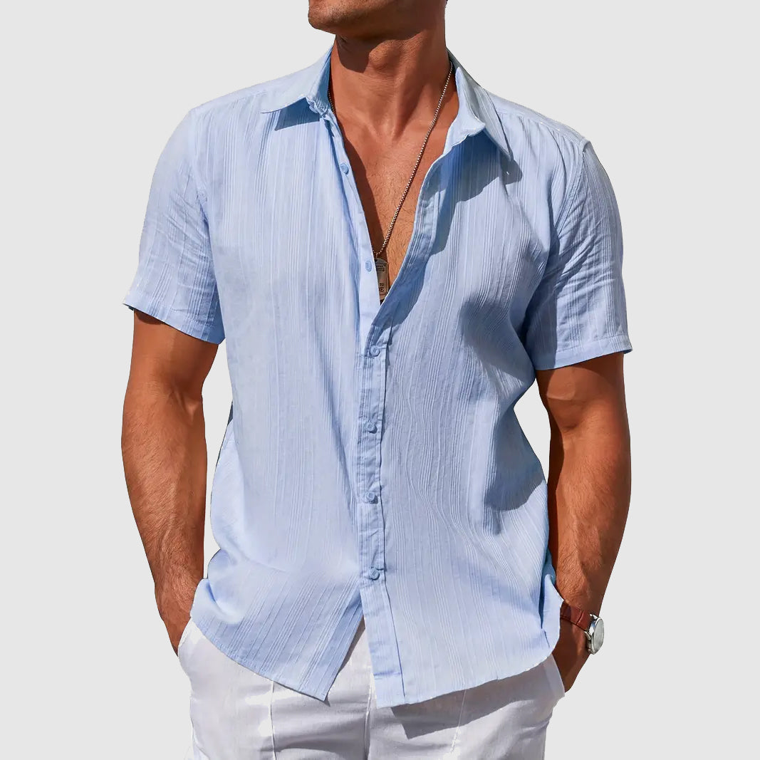 Men's Short-Sleeve Linen Shirt