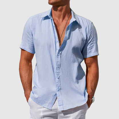 Men's Short-Sleeve Linen Shirt