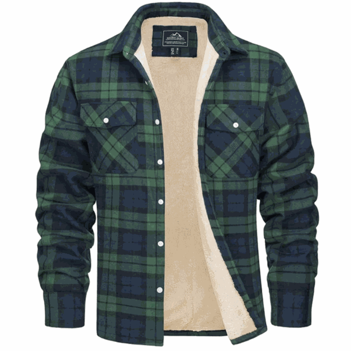 Men's Fleece-Lined Check Jacket – Warm Plaid Winter Overshirt