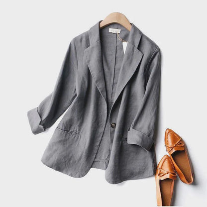 Women's Soft Linen Blazer Grey