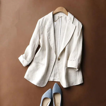 Women's Soft Linen Blazer Beige