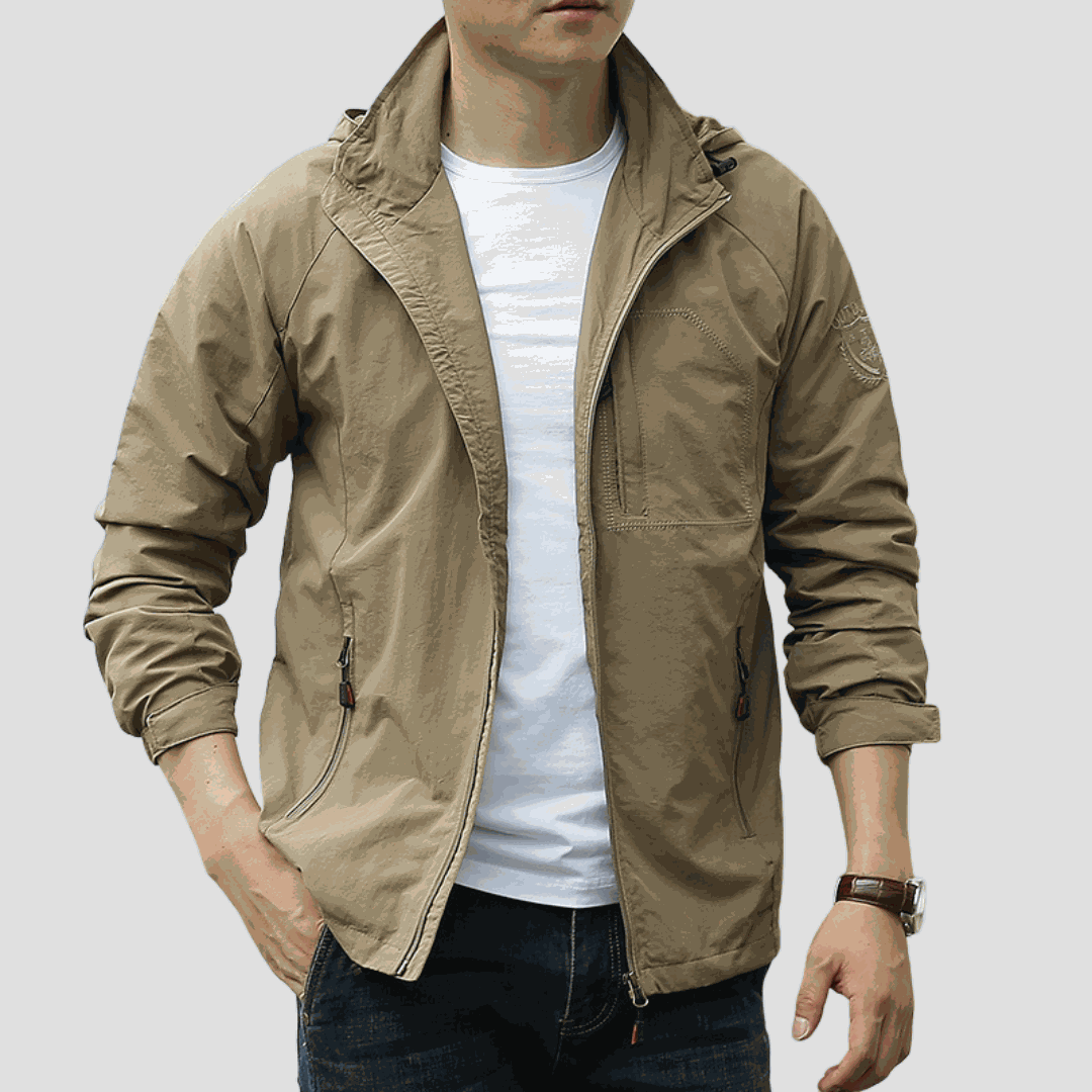 NorthVale London Men's waterproof cargo jacket breathable outdoor coat