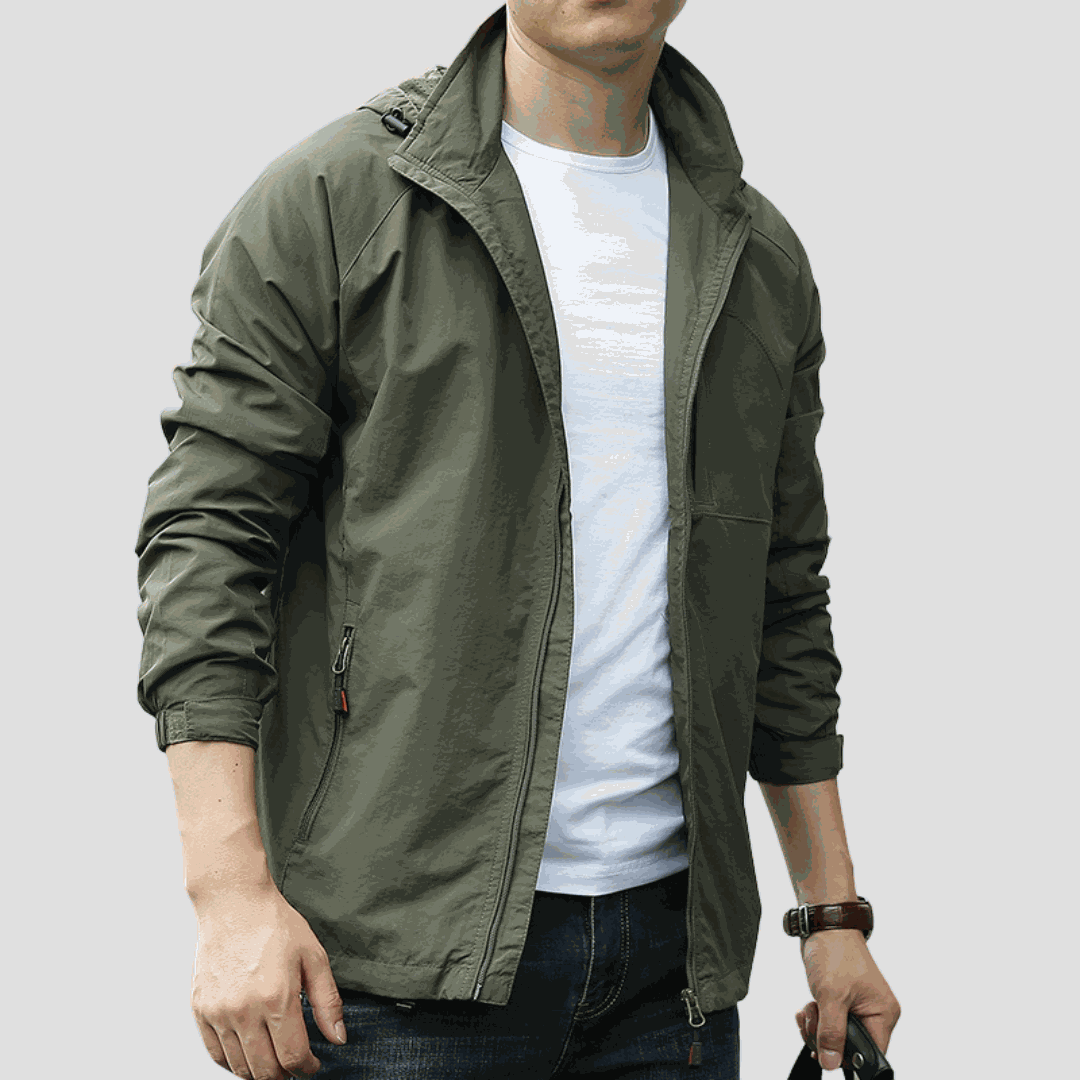 Men's Waterproof Cargo Jacket – Breathable Utility Outdoor Coat