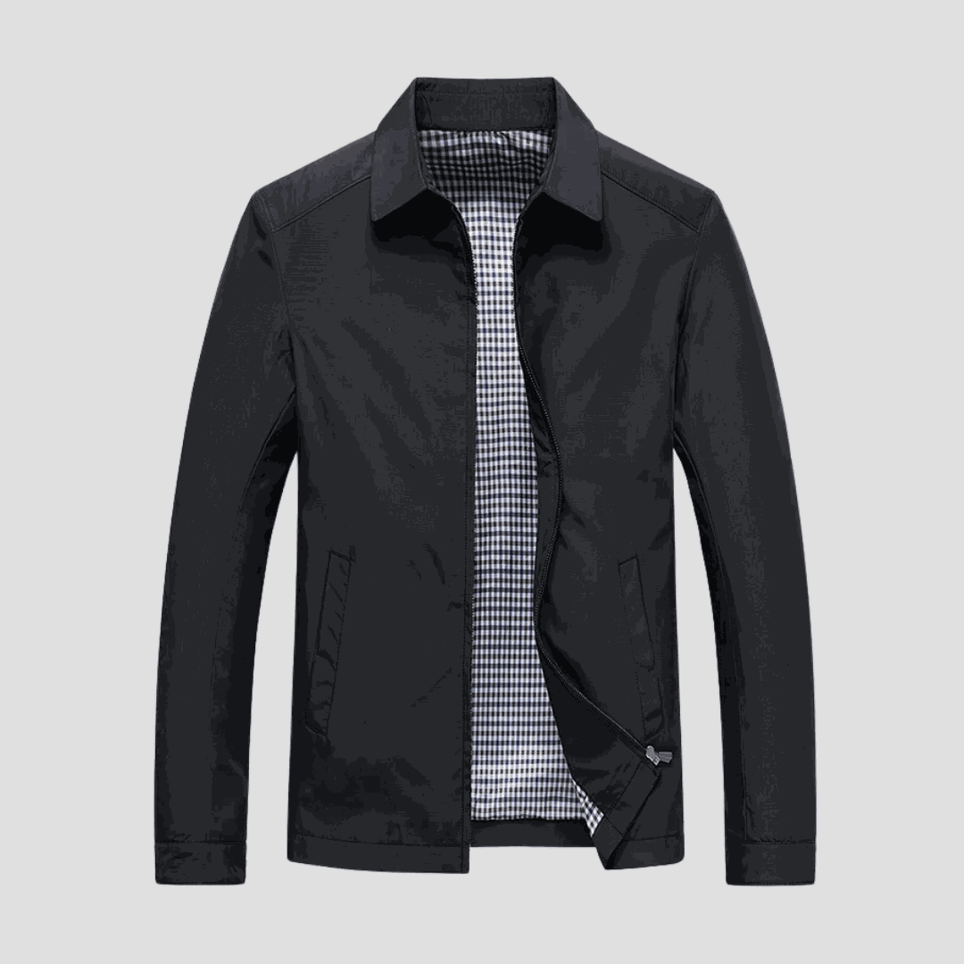 Men's Waterproof Zip-Up Jacket – Lightweight Rainproof Everyday Coat