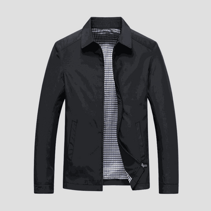 Men's Waterproof Zip-Up Jacket – Lightweight Rainproof Everyday Coat