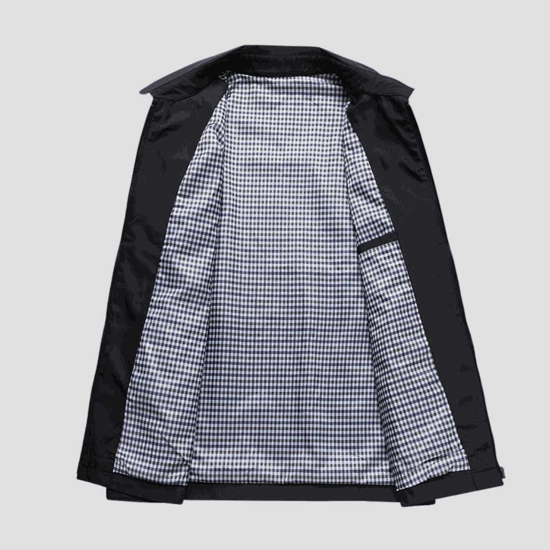 Men's Waterproof Zip-Up Jacket – Lightweight Rainproof Everyday Coat