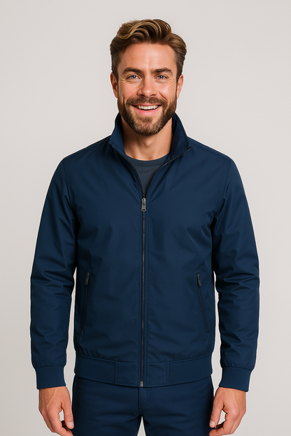 NorthVale London Men's Windbreaker Jacket high collar lightweight zip coat