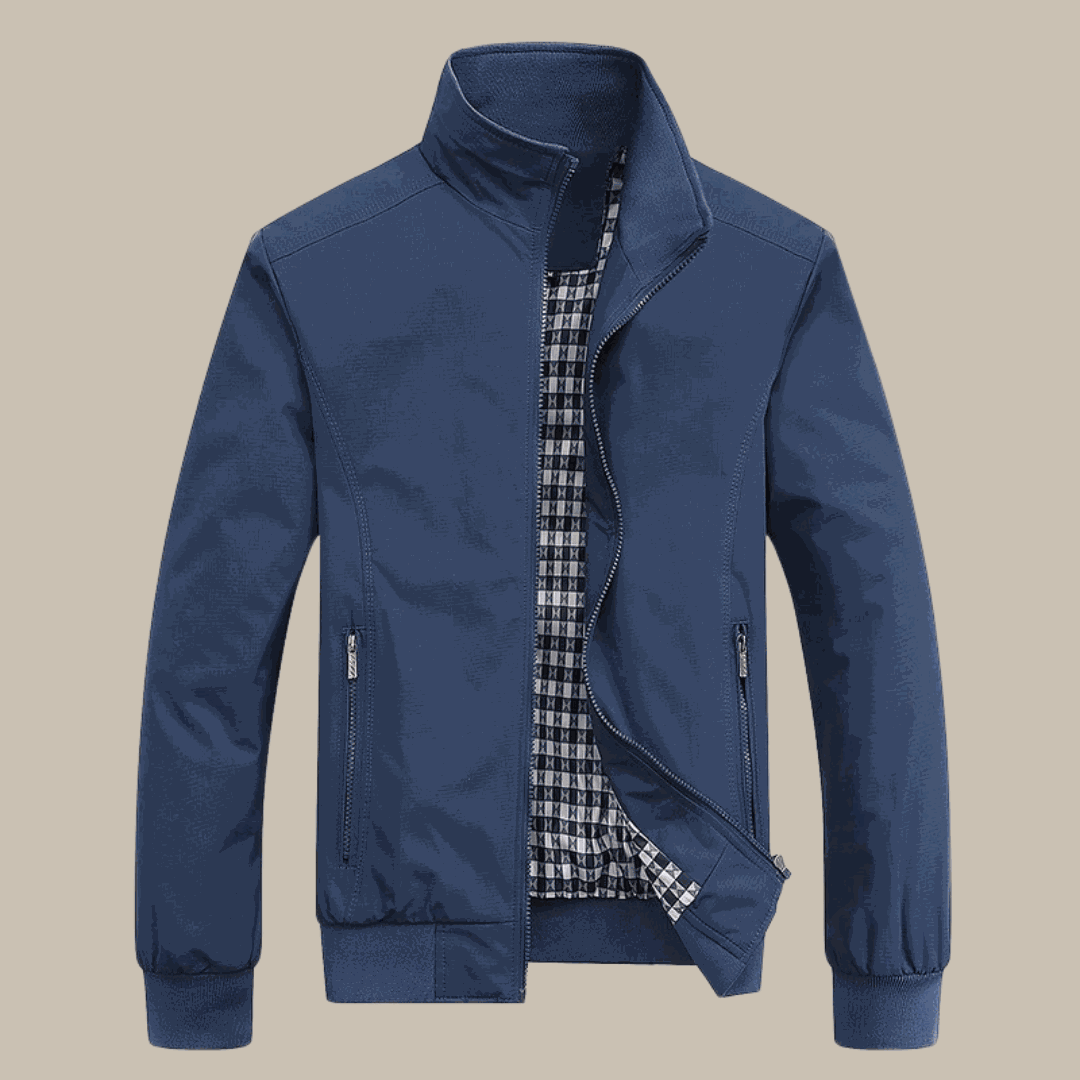 Men's Windbreaker Jacket – High Collar Zip Lightweight Casual Coat