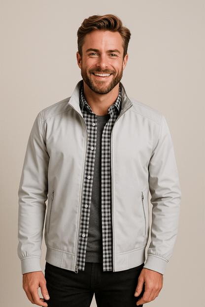Men's Windbreaker Jacket – High Collar Zip Lightweight Casual Coat