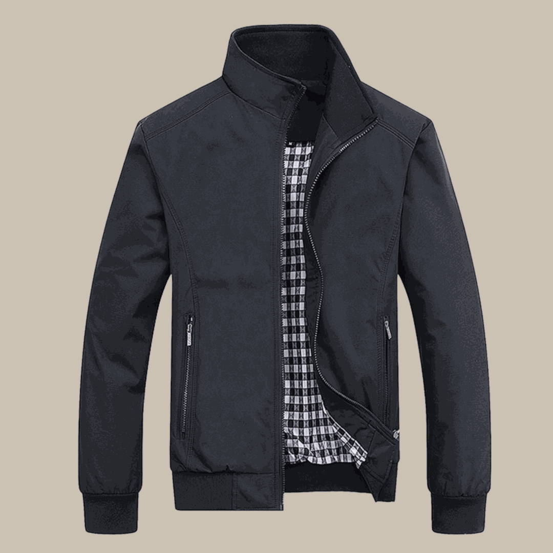 Men's Windbreaker Jacket – High Collar Zip Lightweight Casual Coat