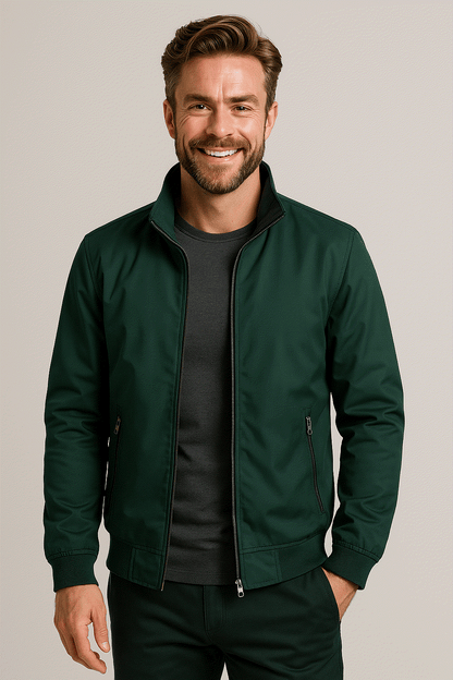 Men's Windbreaker Jacket – High Collar Zip Lightweight Casual Coat