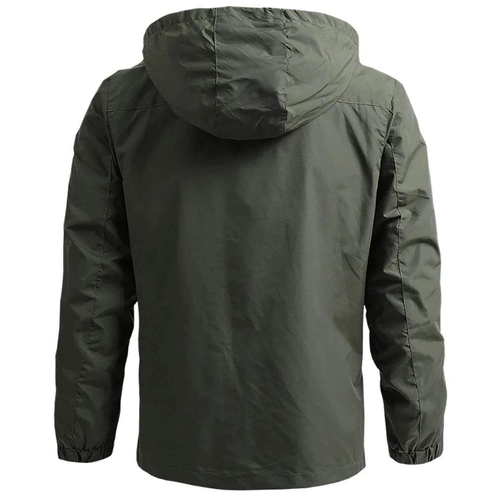 Men's Tactical Windbreaker Jacket – Waterproof Hooded Outdoor Coat M-5XL