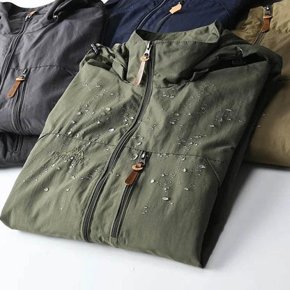 Men's Tactical Windbreaker Jacket – Waterproof Hooded Outdoor Coat M-5XL