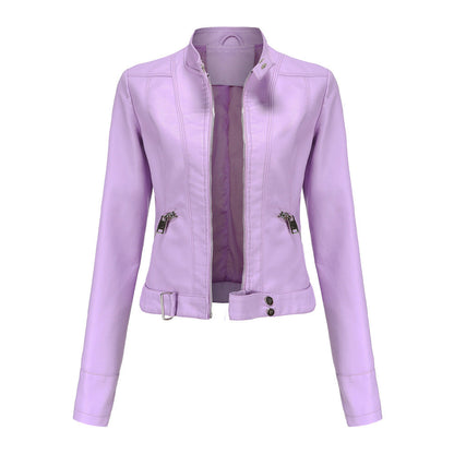 Women's Faux Leather Jacket back view