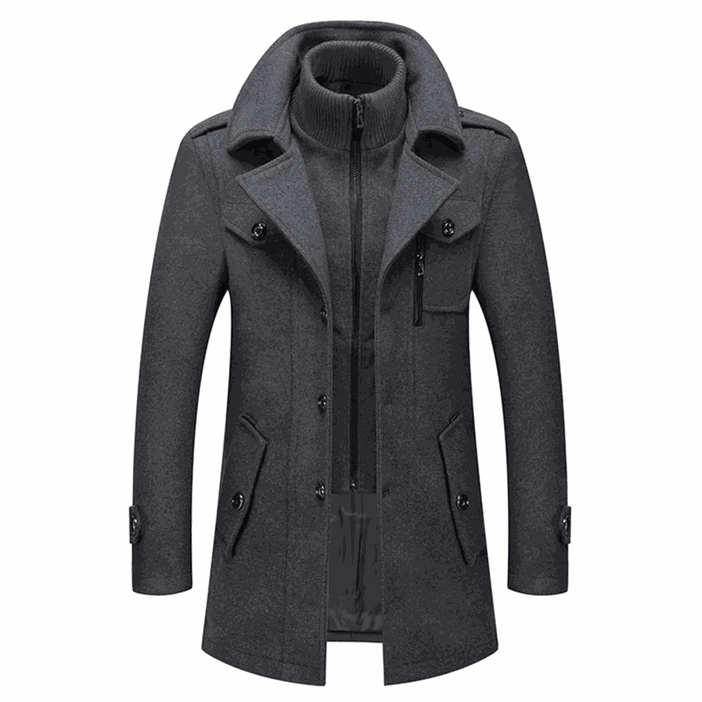 Men's Two-Piece Wool-Blend Overcoat – Peaky Blinders Style Tweed Suit Set
