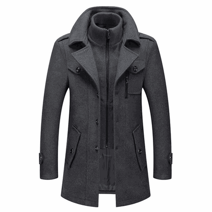 Men's Two-Piece Wool-Blend Overcoat – Peaky Blinders Style Tweed Suit Set