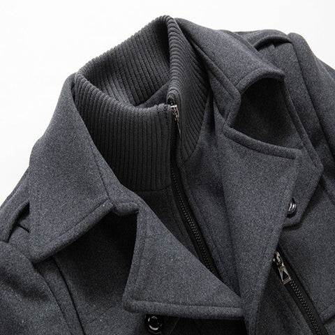 Men's Two-Piece Wool-Blend Overcoat – Peaky Blinders Style Tweed Suit Set