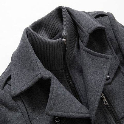 Men's Two-Piece Wool-Blend Overcoat – Peaky Blinders Style Tweed Suit Set