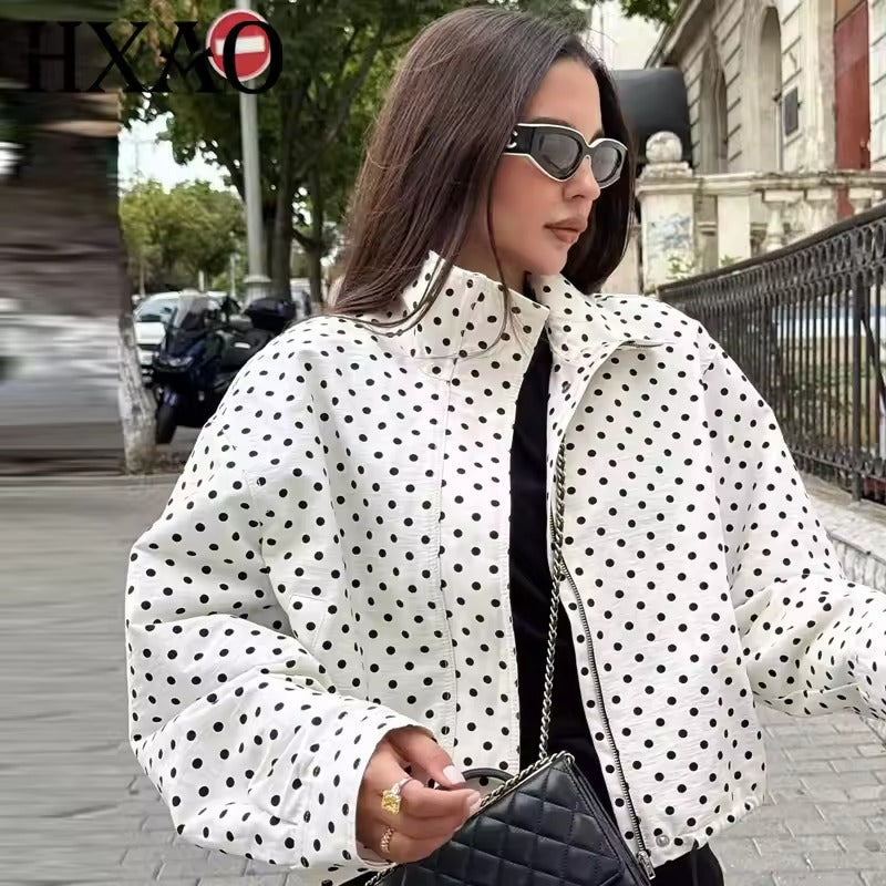 Women's Polka Dot Bomber Jacket – Eliza